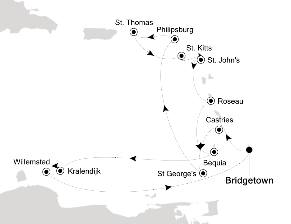 Caribbean & Central America Cruise Itinerary Map